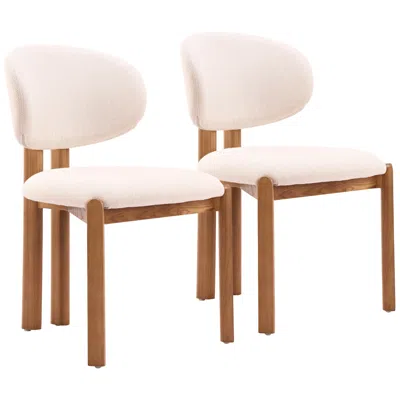 Zuo Rosetta Dining Chair (set Of 2) Beige & In Multi