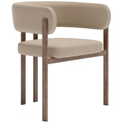Zuo Ruge Dining Chair (set Of 2) Beige In Brown