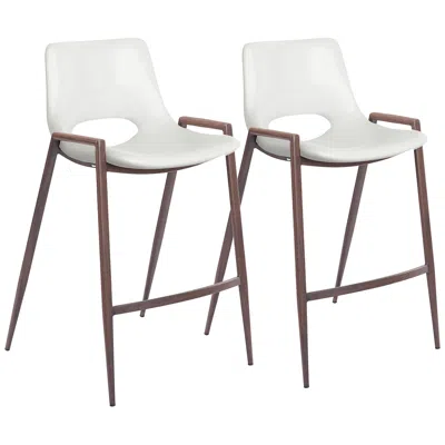 Zuo S/2 Desi Counter Chair White