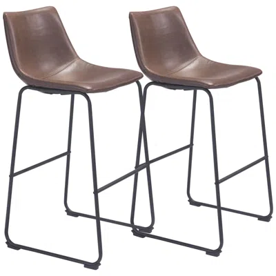 Zuo S/2 Smart Bar Chair Espresso