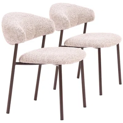 Zuo Seville Dining Chair (set Of 2) Cloud Beige In Pink