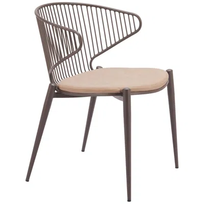 Zuo Silues Dining Chair Taupe & Brown