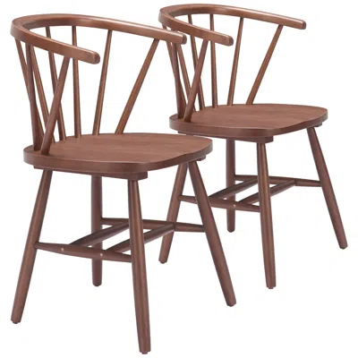 Zuo Stenger Dining Chair (set Of 2) Walnut