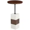 Zuo Stuk Side Table Brown & White In Multi