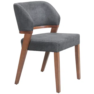 Zuo Sunobu 22" Wide Modern Walnut And Azure Gray Dining Chair Set Of 2 In Multi