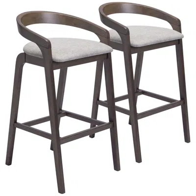 Zuo Troy Barstool (set Of 2) Dove Gray & Espresso