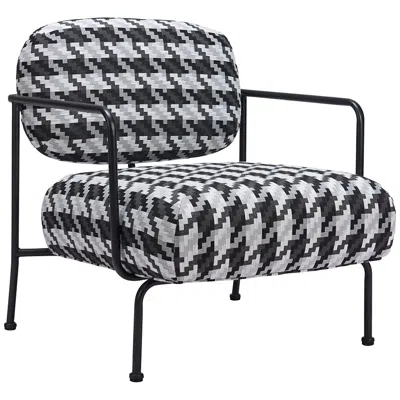 Zuo Ulet Multicolor Textured Polyester Fabric Accent Chair In Black