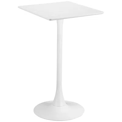 Zuo Valleta 23 3/4" Wide White Pedestal Bar Table