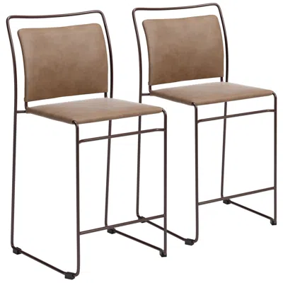 Zuo Verbena Counter Stool (set Of 2) Brown