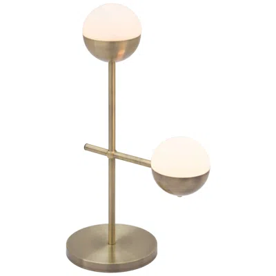 Zuo Waterloo Table Lamp White & Bronze
