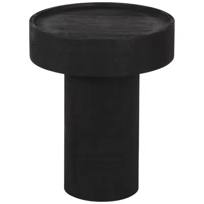 Zuo Watson 16" Wide Painted Black Mango Wood Round Side Table