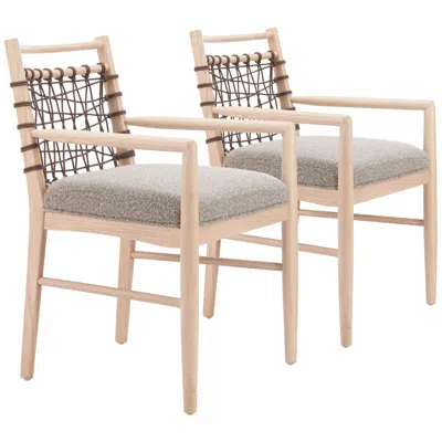 Zuo Wezly Dining Chair (set Of 2) Gray In Multi