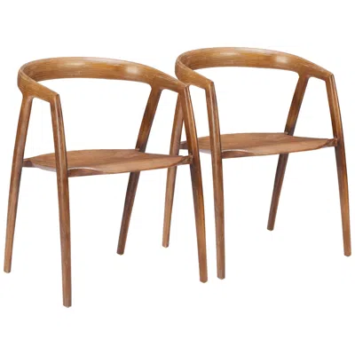 Zuo Ziran Dining Chair (set Of 2) Walnut