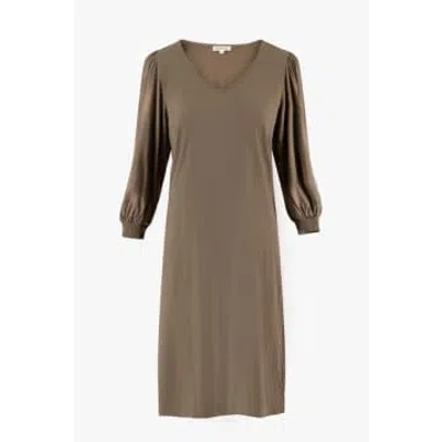 Zusss Dress With Puff Sleeve Clay In Brown
