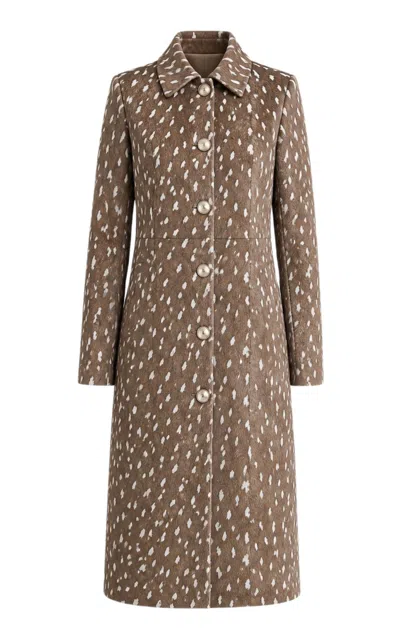 Zut Antar Leopard-print Haircalf Leather Coat In Brown