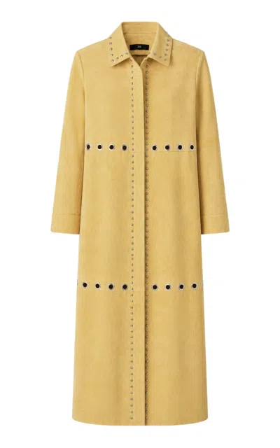 Zut Antar Suede Studded Coat In Brown
