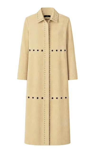 Zut Antar Suede Studded Coat In White