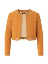 Zut Darby Studded Suede Jacket In Orange