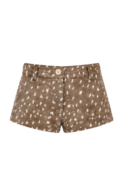 Zut Ellis Leopard-print Haircalf Leather Shorts In Brown