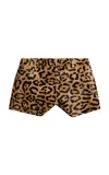 Zut Ellis Leopard-print Haircalf Leather Shorts In Brown