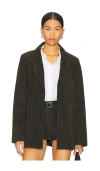 Zut Madalena Suede Blazer In Green