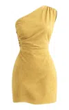 Zut Matriarca Suede One-shoulder Mini Dress In Brown