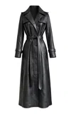 Zut Navan Leather Trench Coat In Black
