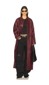 Zut Palermo Leather Coat In Burgundy