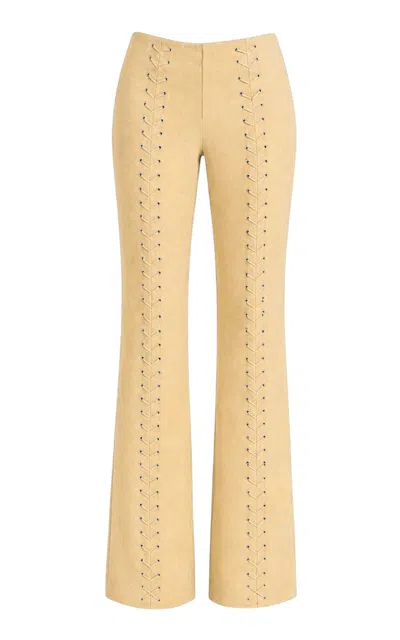Zut Sierra Lace-up Suede Pants In Brown