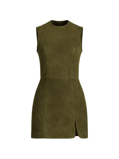 Zut Suede Mini Dress In Green