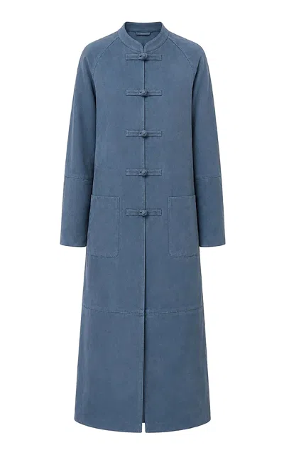 Zut The Canton Leather Coat In Blue