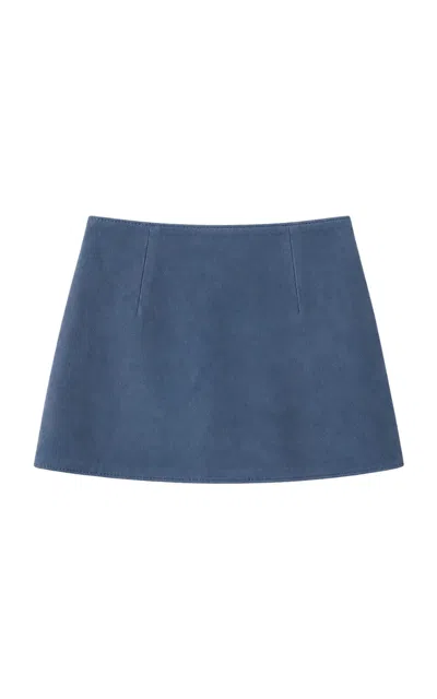 Zut The Jackie Suede Mini Skirt In Blue