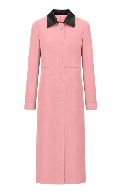 Zut The Vineyard Leather Coat In Light Pink