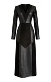 Zut Yulong Leather-trim Suede Maxi Dress In Multi