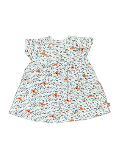 Pre-owned Zutano Babies' Short Sleeve Top Teal Ruffles Neckline Tops In Blue