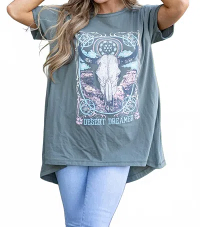 Zutter Desert Dreamer Tee Top In Olive In Green