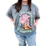 ZUTTER LONG LIVE COWGIRLS ROCKER TEE PLUS IN GREY