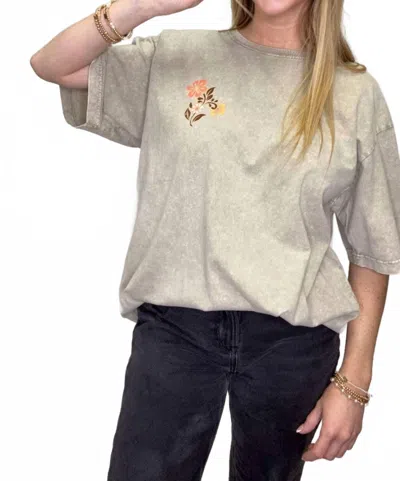 Zutter Longhorn Glitter Graphic Tee In Mocha In Gray