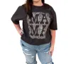 Zutter Mama Distressed Rocker Tee Plus In Black In Black