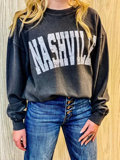 Zutter Nashville Long Sleeve Top In Black In Gray