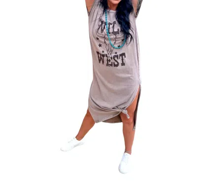 Zutter Noah Wild West Rocker T-shirt Dress In Grey