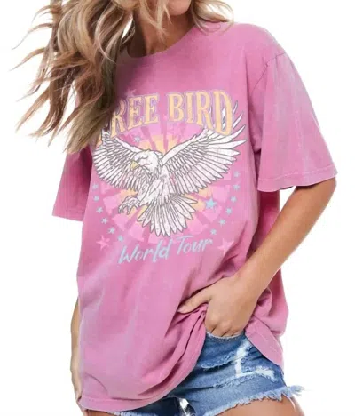 Zutter Vintage Eagle Graphic Tee In Hot Pink