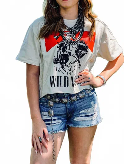 Zutter Wild West Tee In Antique White In Multi