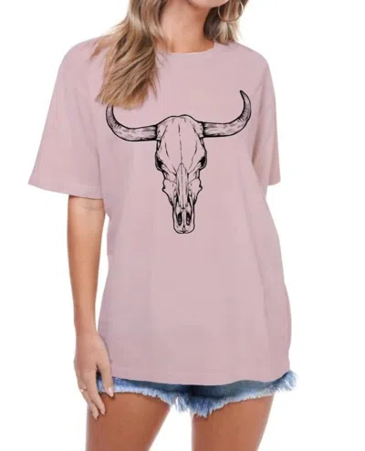 Zutter Longhorn Graphic Tee Top In Purple In Pink