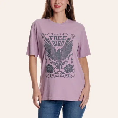 Zutter Women's Purple Free Bird Graphic T-shirt