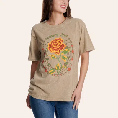 Zutter Women's Vintage Brown Country Vibes Graphic T-shirt