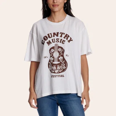 Zutter Women's White Country Music Festival Graphic T-shirt