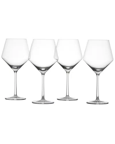Zwiesel Glas Pure Tritan Set Of 4 Crystal Burgundy Glasses In Transparent