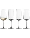 Zwiesel Glas Set Of 4 Echo Crystal Champagne Flutes In Transparent