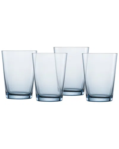 Zwiesel Glas Set Of 4 Together Crystal Glass Blue All Purpose/ Water Glasses